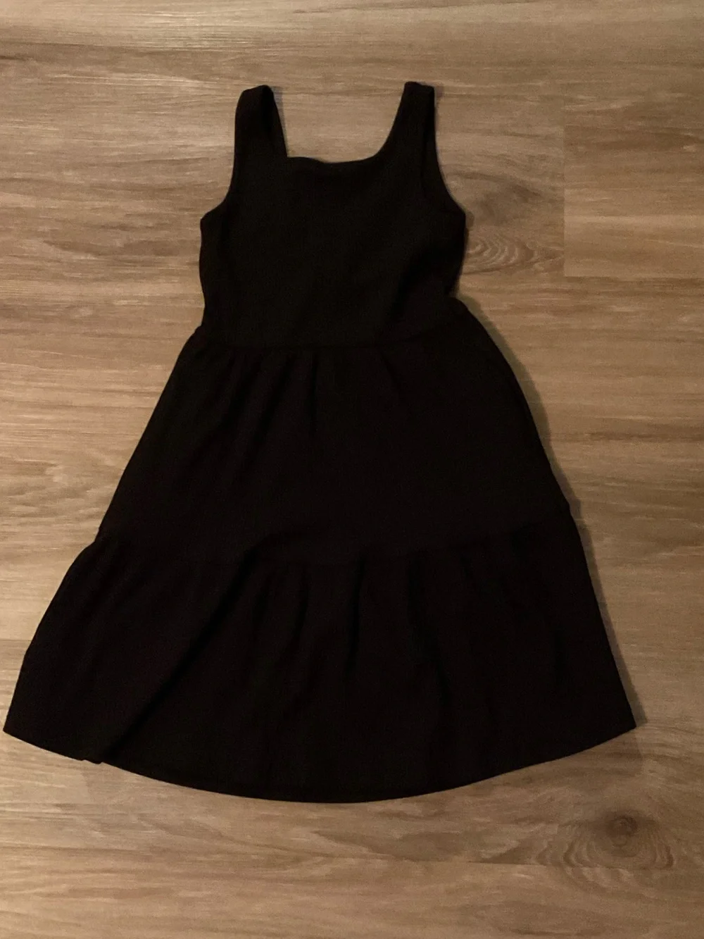 Old Navy Black Ribbed Tiered Tank Dress
